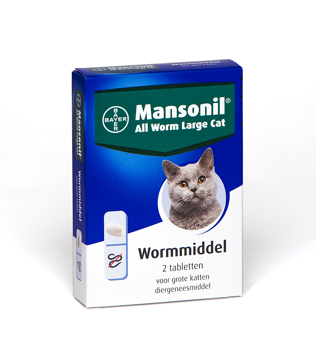 Mansonil All Worm Cat  - Tablet - Ontwormen Grote Kat Mansonil All Worm Cat  - Tablet - Ontwormen Grote Kat