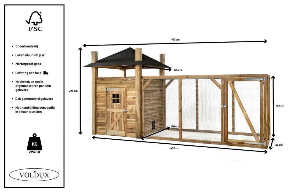 Voldux Hooiberg Loes XL - Kippenhok - Naturel