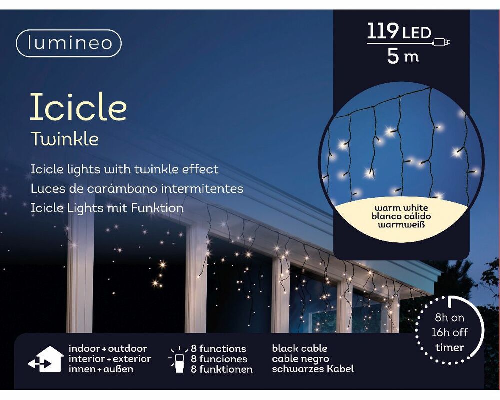 Lumineo Twinkelend - IJspegelverlichting - 119 - Warm wit