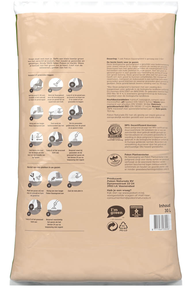 Pokon Bio - Gazongrond - 3-5 m² - 30