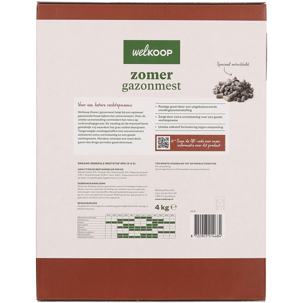 Welkoop - Zomer Gazonmest - 130 m² - 4 kg