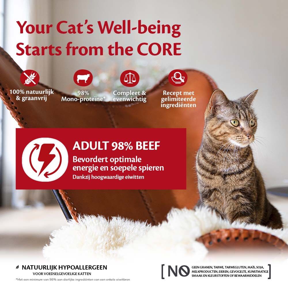 Wellness Core 98% Single Protein - Kattenvoer - Rund - 85 gram