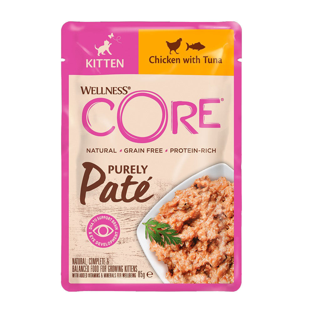 Wellness Core Purely Pate - Kittenvoer - 85 - tonijn, kip