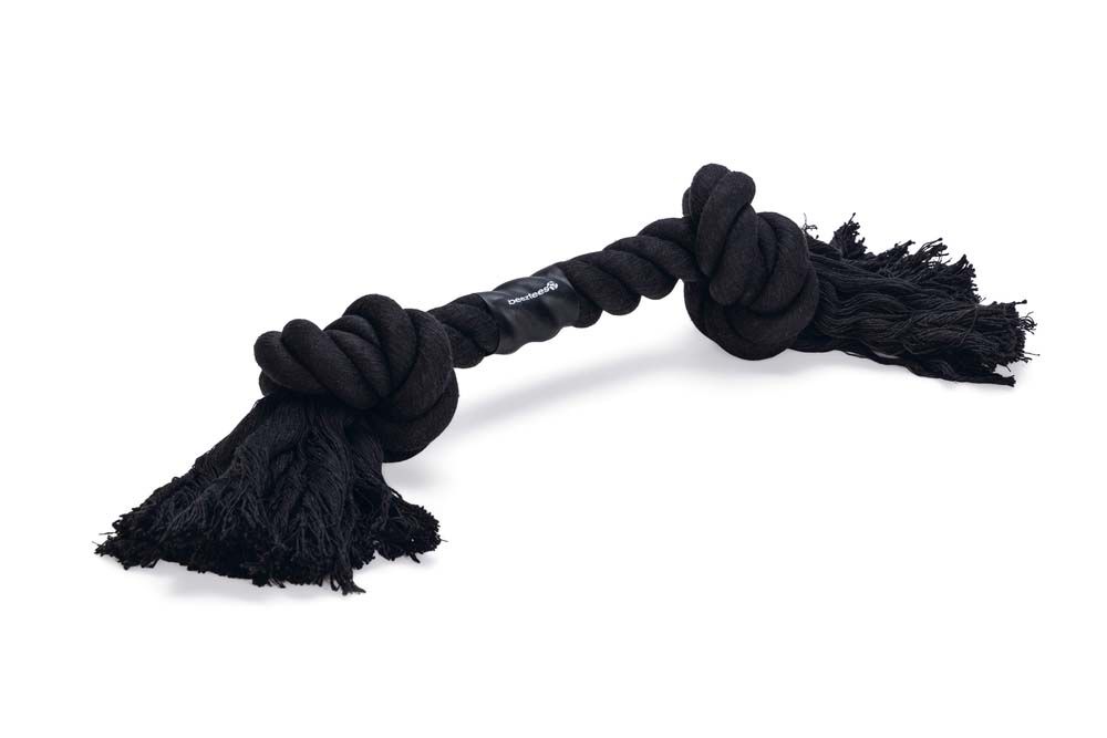 Beeztees Flostouw - 2 Knopen - Hondenspeelgoed - 32.50 cm - Zwart - 34.00 cm - 9.00 cm
