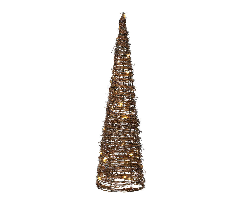 Lumineo LED Piramide - Kerstverlichting - 80.00 cm - Bruin / warm wit - 20.00 cm - 20.00 cm
