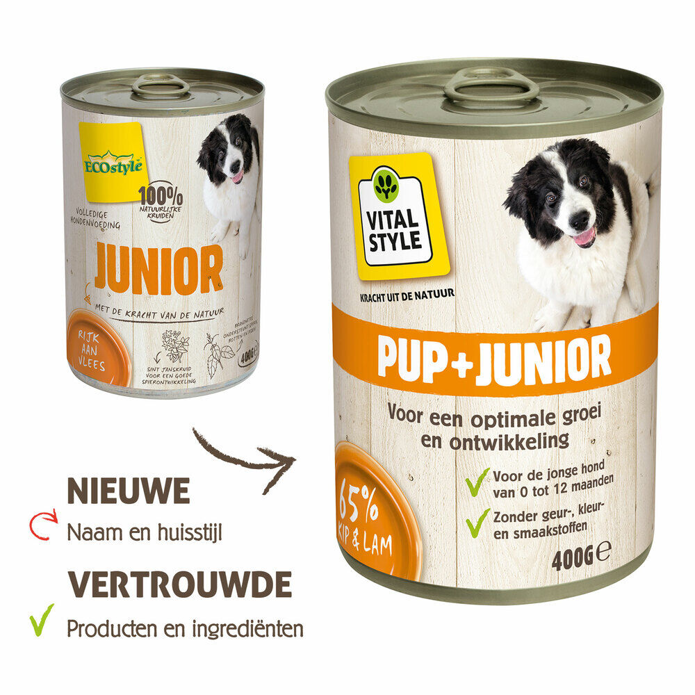 VITALstyle Junior - Hondenvoer - 400 - kip, lam, zalm