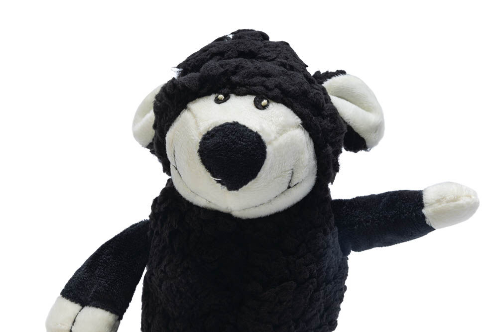Karlie Schaap - Knuffel - Hondenspeelgoed - Zwart - 11x21x25 cm