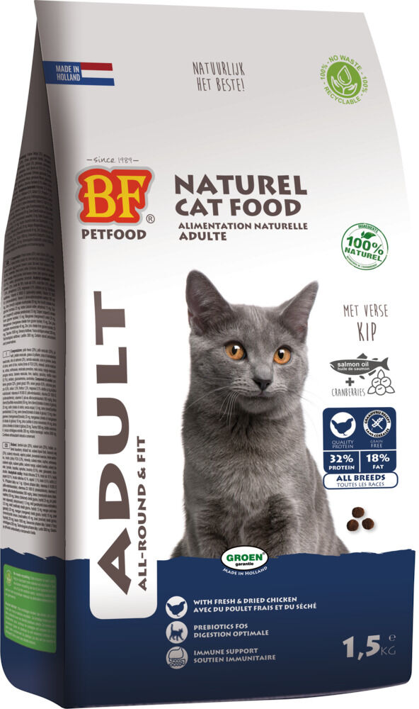 BF Petfood Adult Fit - Kattenvoer - Kip - 10 kg