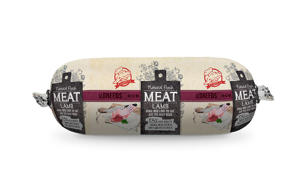 Natural Fresh Meat Worst - Hondenvoer - Lam - Rijst - 600 gram