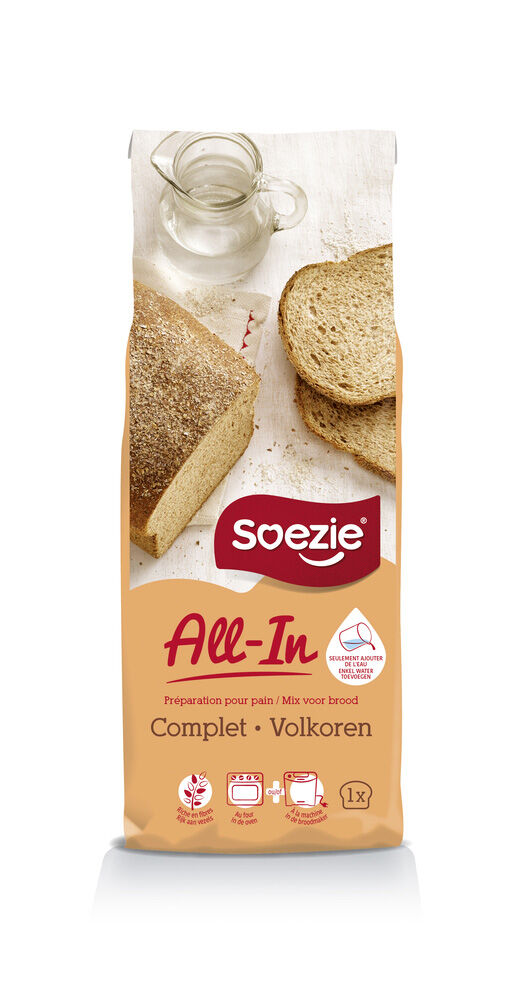 Soezie All-in-mix Volkorenbrood - Broodmeel - 500 Soezie All-in-mix Volkorenbrood - Broodmeel - 500