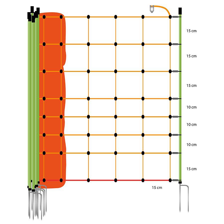 Gallagher Schapennet Dubbele pen - Afrasteringsnet - 16 cm - Oranje - 112 cm - 5000 cm