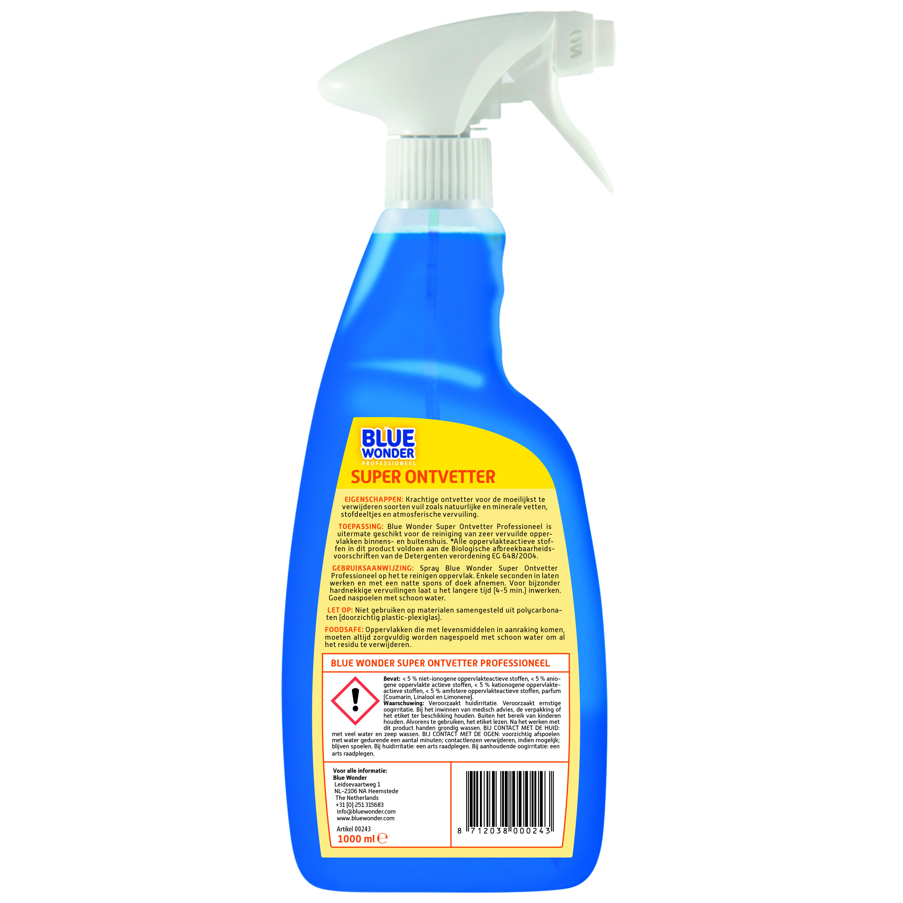 Blue Wonder Ontvetter - Reinigingsmiddel - 1000 - 10 cm