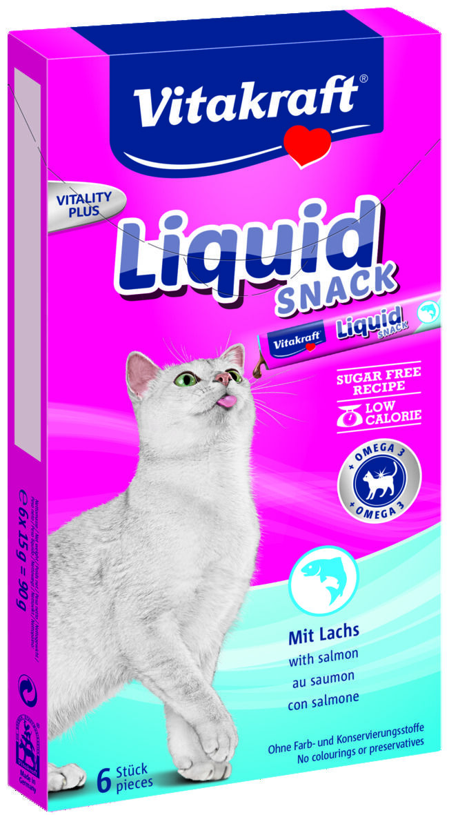 Vitakraft Cat-Liquid - Kattensnacks - Zalm - 6 stuks