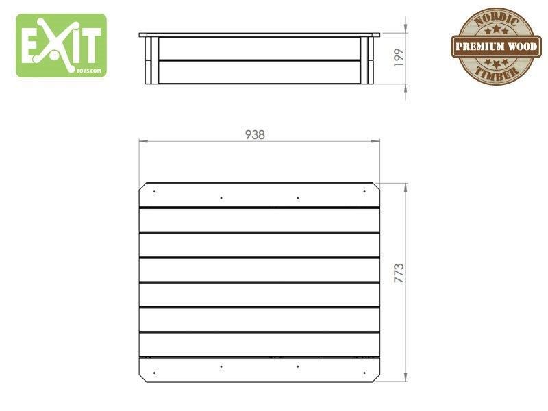 EXIT Aksent - Zandbak - Naturel - 20x94x2 cm