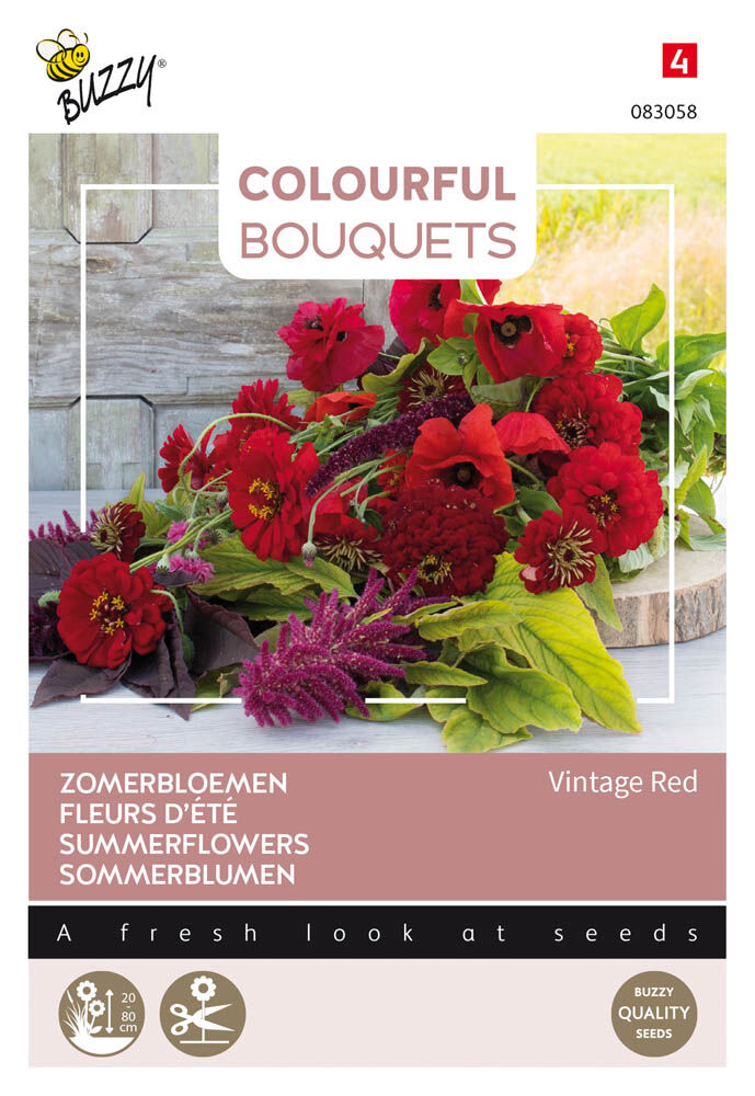 Buzzy Colourful Bouquets Vintage Red - Bloemzaden Buzzy Colourful Bouquets Vintage Red - Bloemzaden