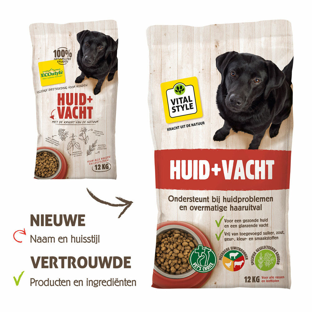 VITALstyle Huid + Vacht - Hondenvoer - 12.00 - kiwi