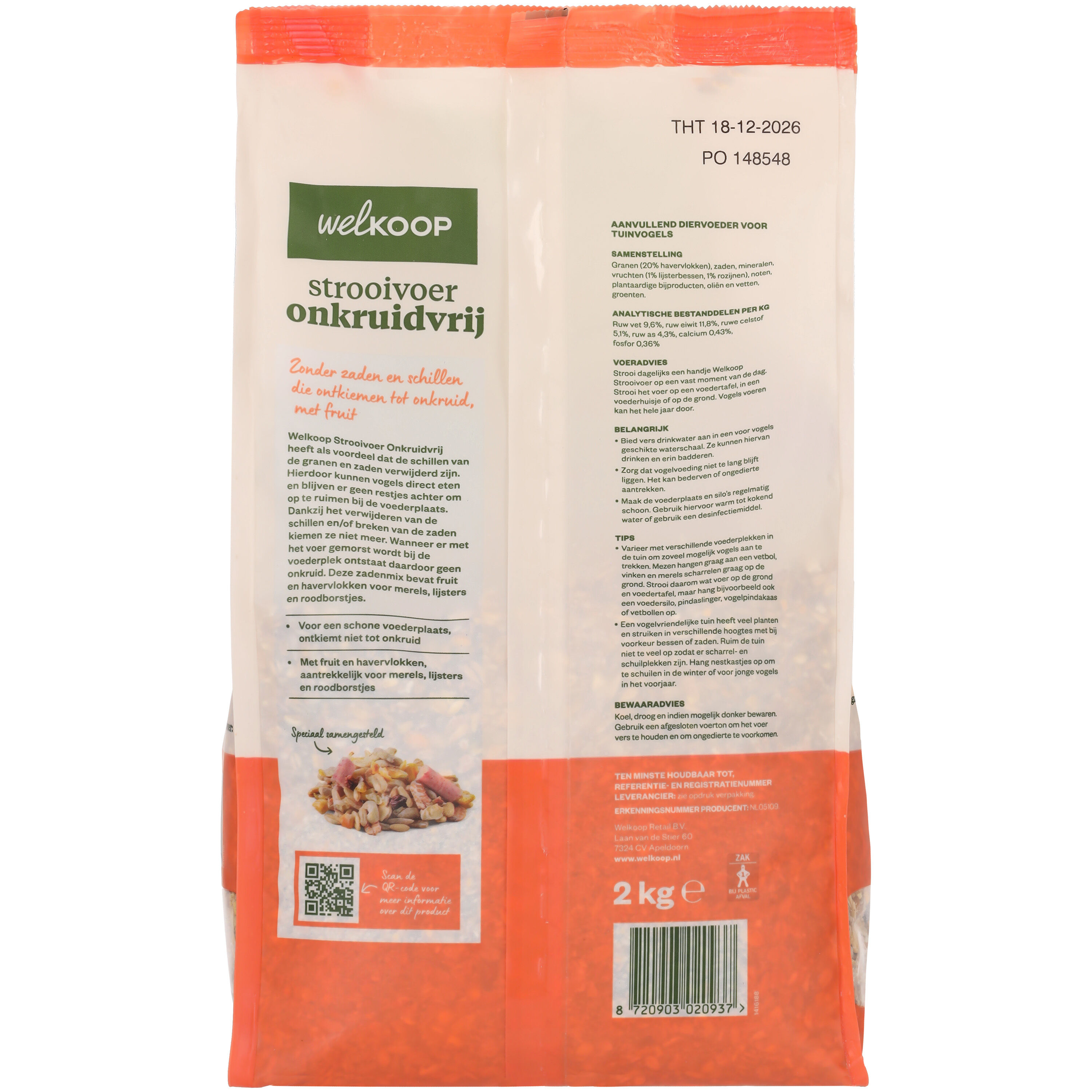 Welkoop - Strooivoer met Fruit - Onkruidvrij - Tuinvogelvoer - 2 - Onkruidvrij