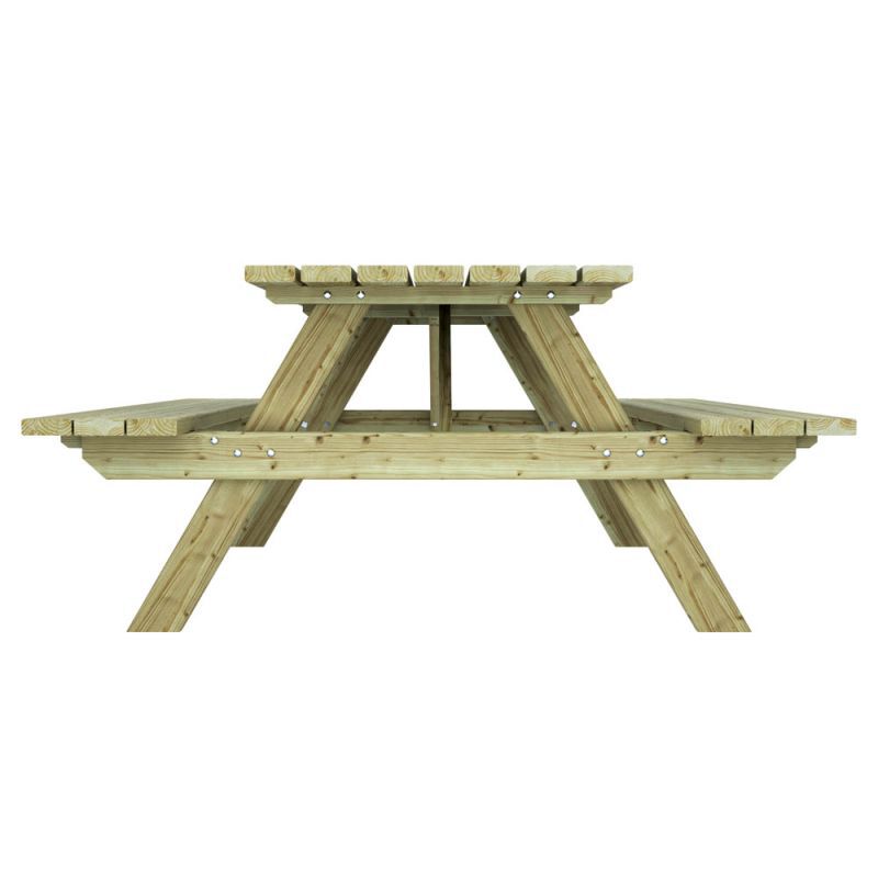 Outdoor Life Products Nikkie - Picknicktafel - Groen - 180x167x77 cm