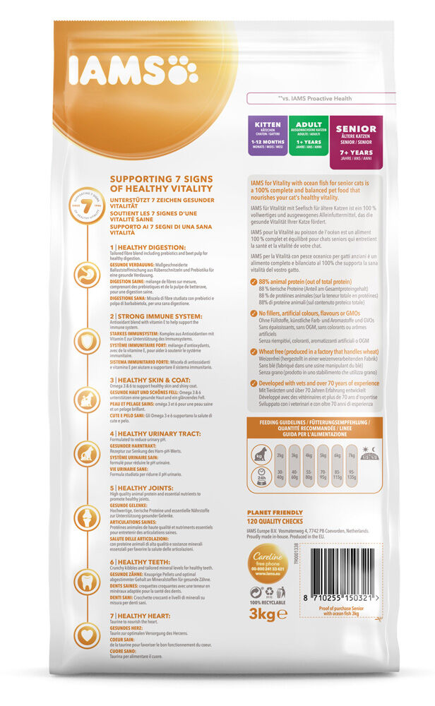 Iams Senior - Kattenvoer - Vis - 3 kg