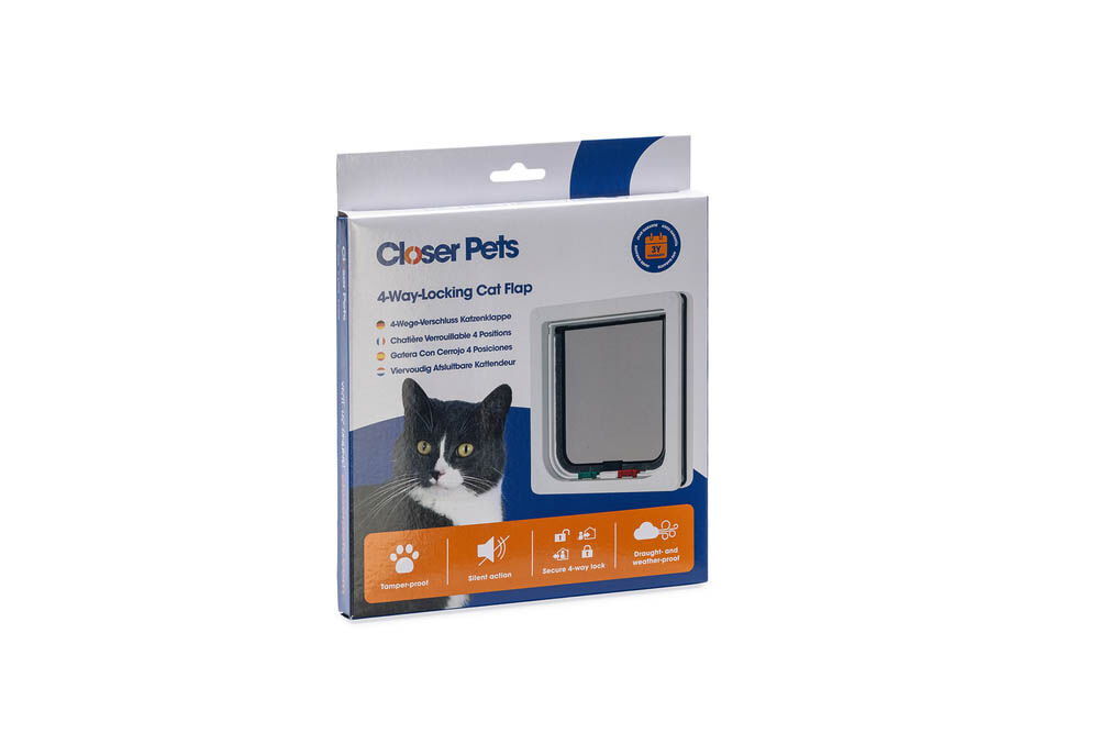 Closer Pets 309 4-Way-Locking - Kattenluik - Wit - 24.1x20x3 cm