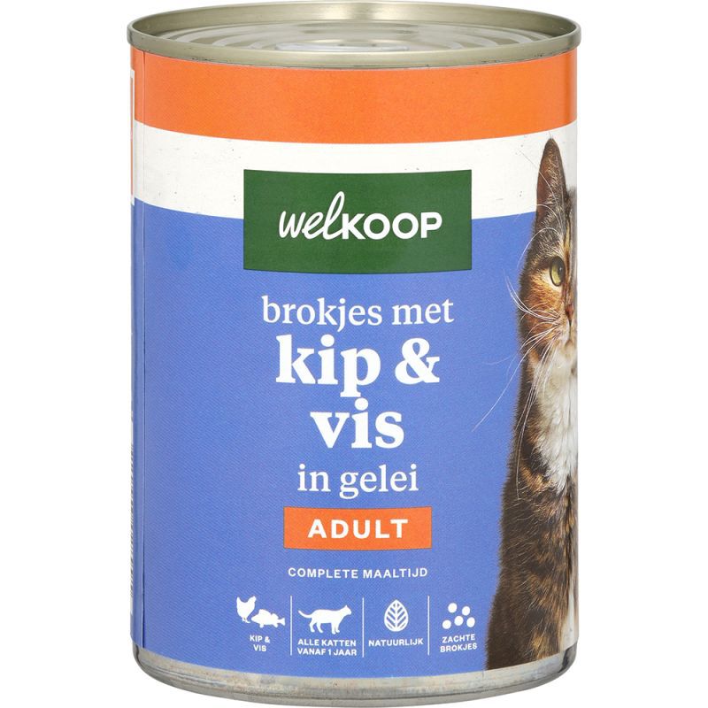 Welkoop Blik Brokjes in Gelei - Kattenvoer - 400 - vis Welkoop Blik Brokjes in Gelei - Kattenvoer - 400 - vis