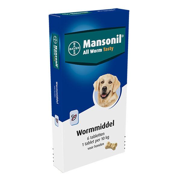 Mansonil All Worm Tasty Hond - Ontworming - 6 - L Mansonil All Worm Tasty Hond - Ontworming - 6 - L