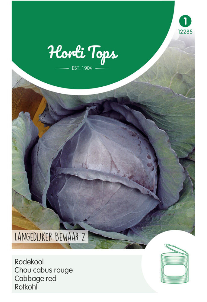 Hortitops Rode kool Brassica oleracea Langedijker Bewaar 2 - Groentezaden Hortitops Rode kool Brassica oleracea Langedijker Bewaar 2 - Groentezaden