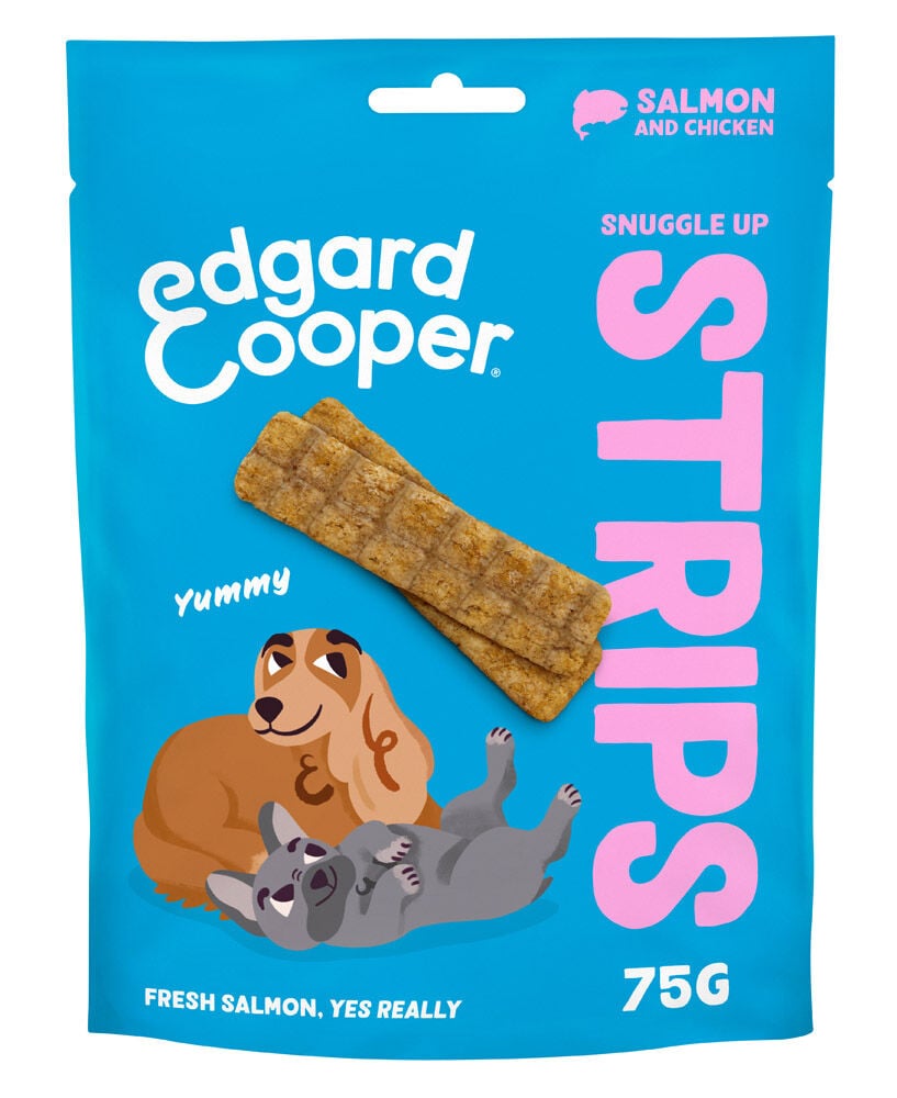 Edgard en Cooper Strips Adult - Hondensnack - 75 - kip, zalm Edgard en Cooper Strips Adult - Hondensnack - 75 - kip, zalm