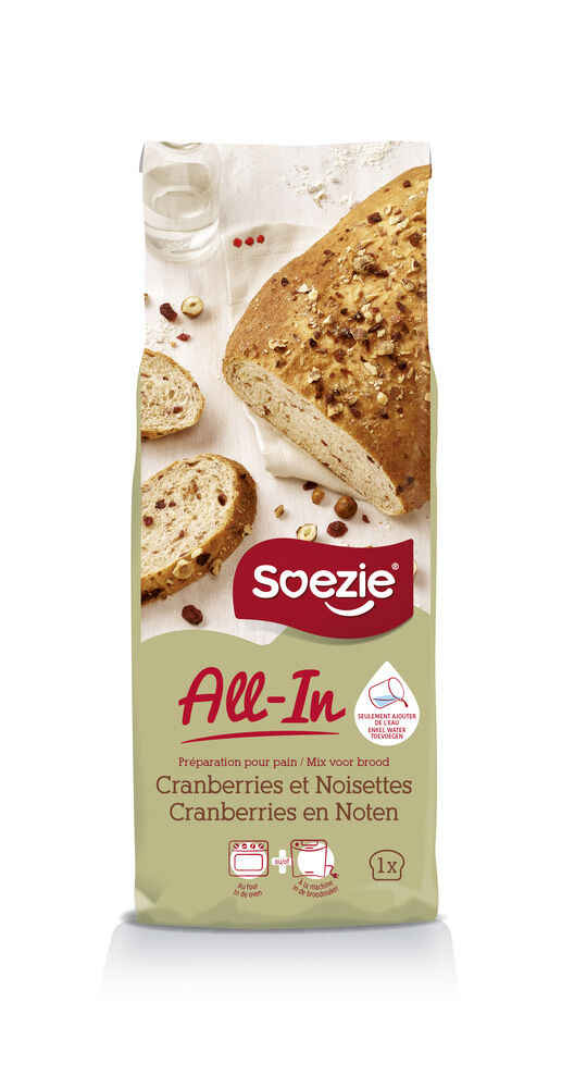 Soezie All-in-mix Cranberry-notenbrood - Broodmeel Soezie All-in-mix Cranberry-notenbrood - Broodmeel