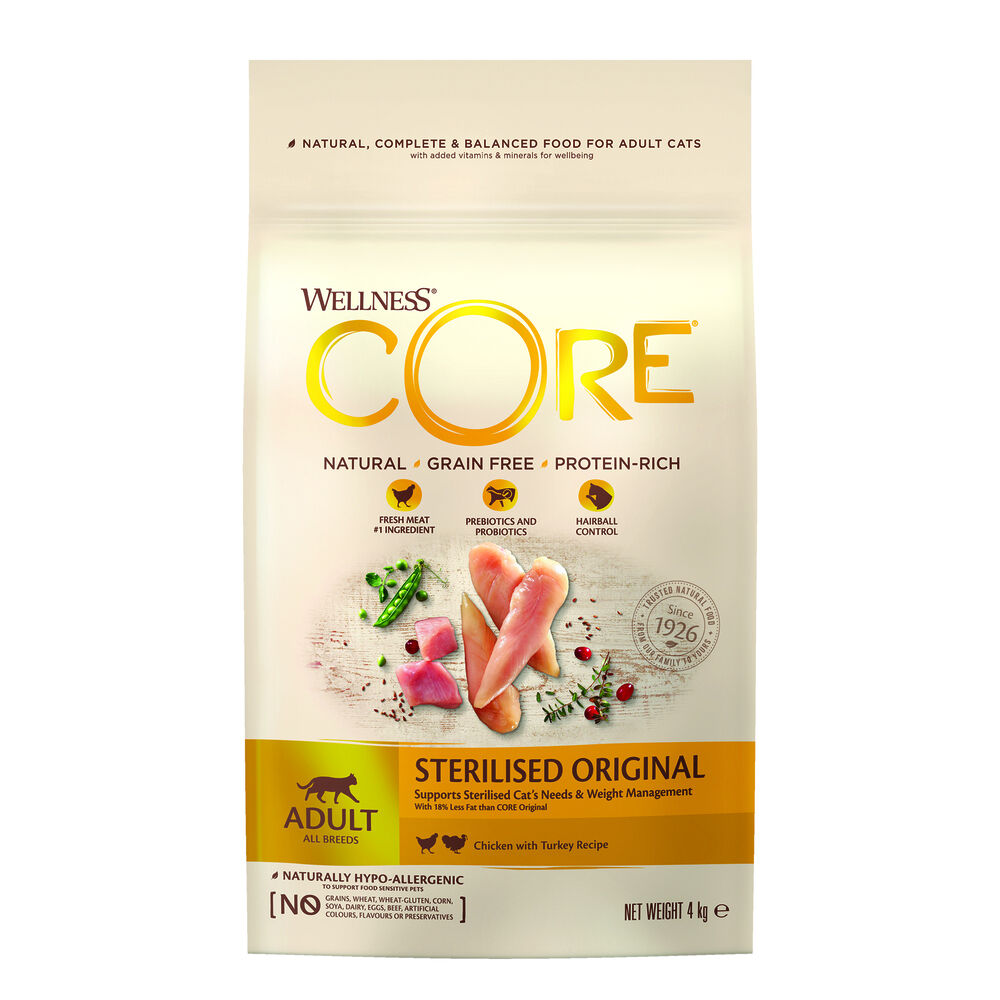 Wellness Core Sterilised Original Adult - Kattenvoer - 4 - kalkoen, kip Wellness Core Sterilised Original Adult - Kattenvoer - 4 - kalkoen, kip