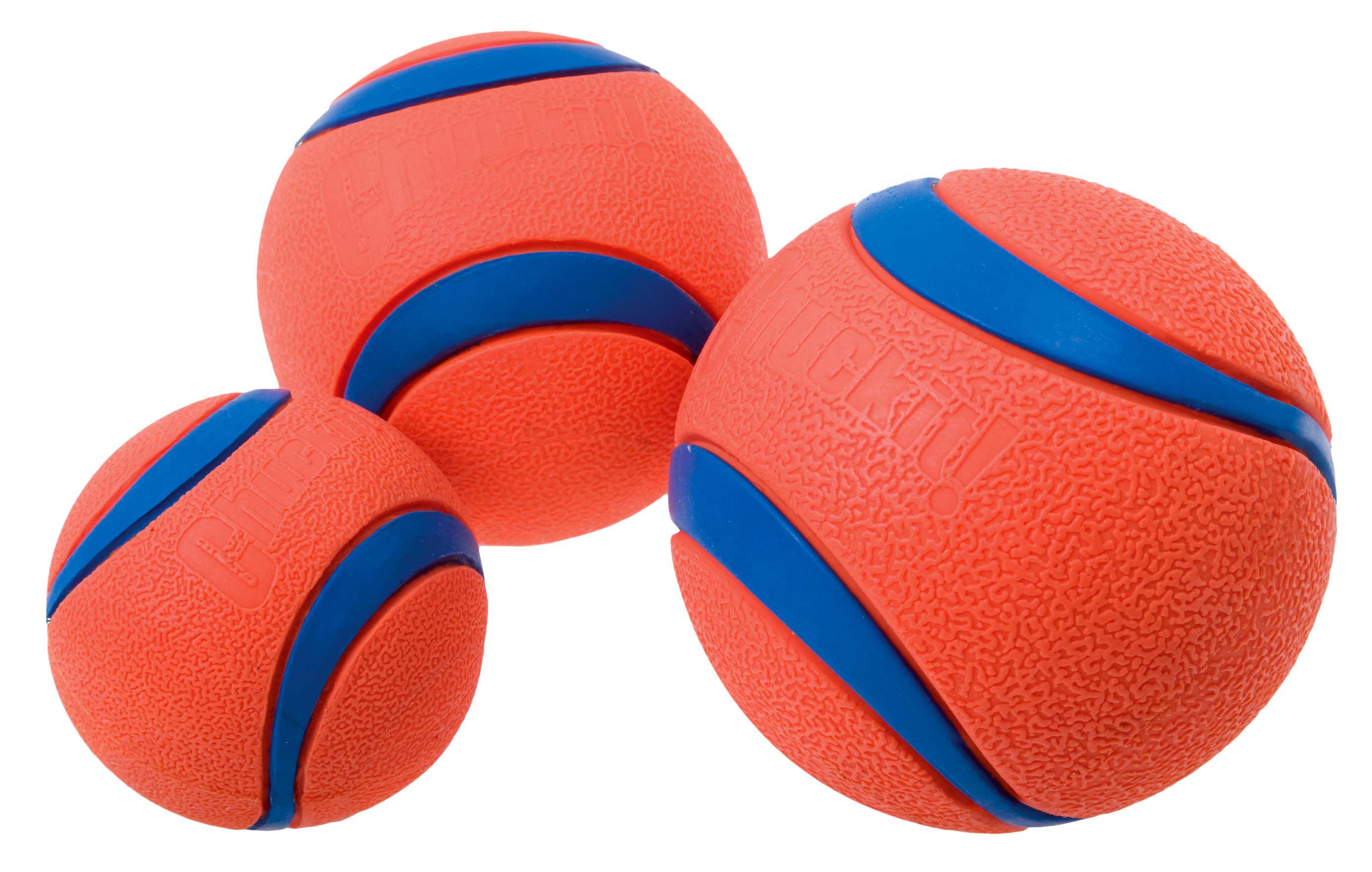 Chuckit Ultra Ball - Apporteren - Hondenspeelgoed - Oranje/Blauw - 13.50x11.50x11.50 cm - S
