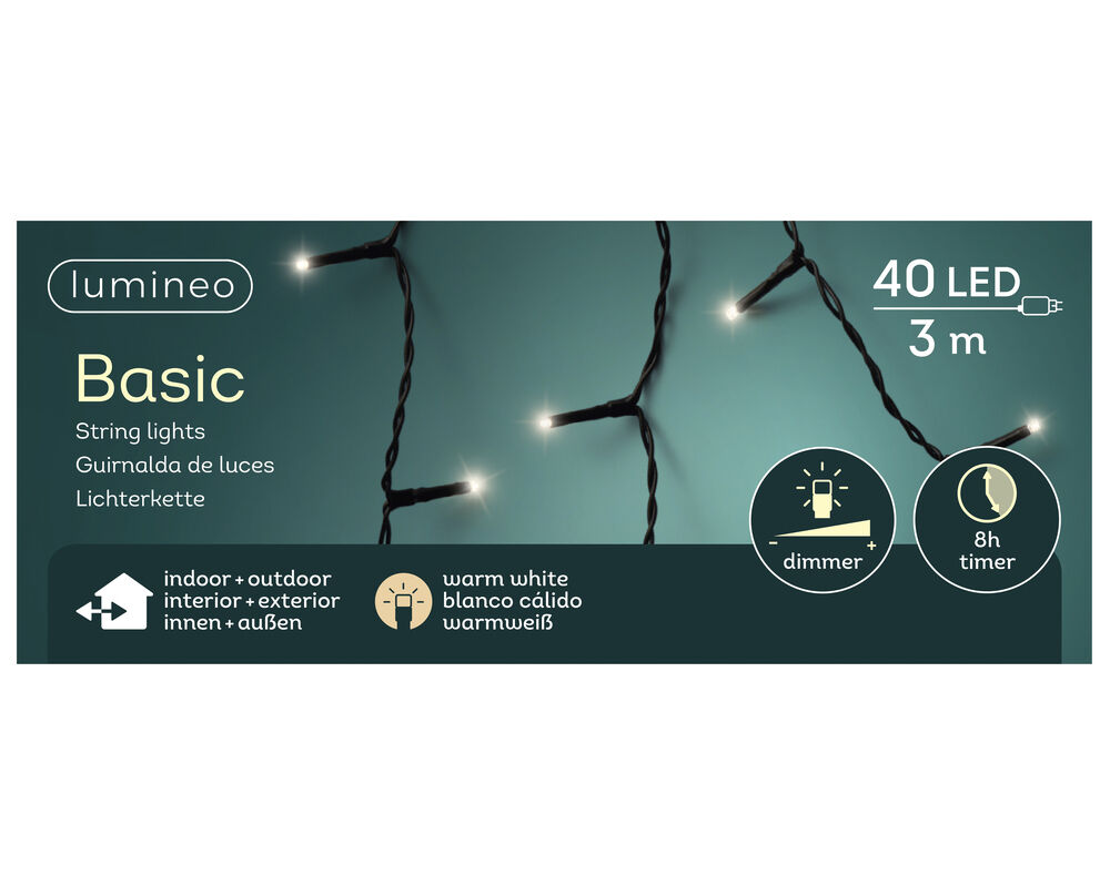 Lumineo Basic - Kerstboomverlichting - 40 lampjes - Warm wit