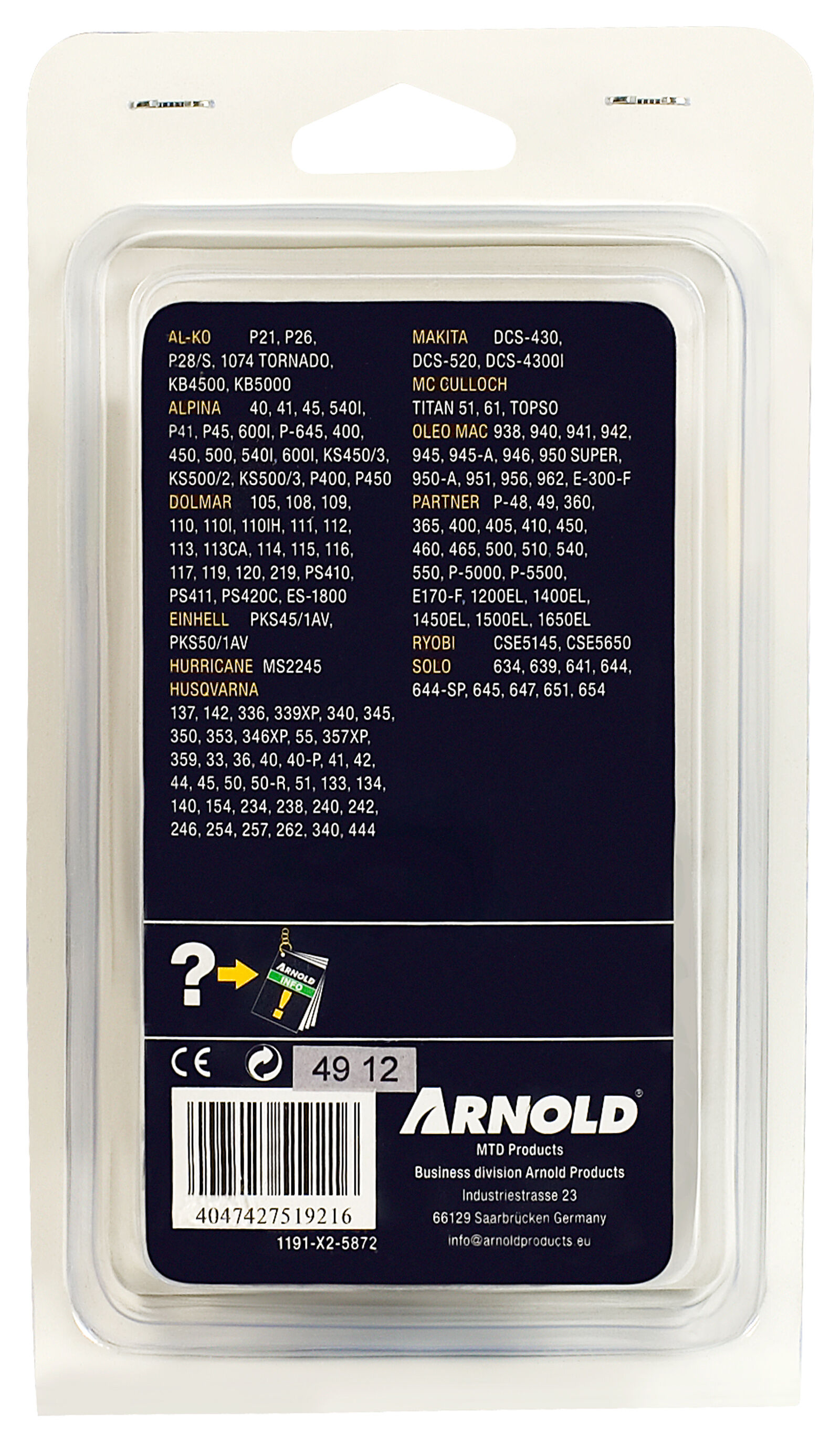 Arnold AK04 325 1.5mm 72 schakels - Zaagketting