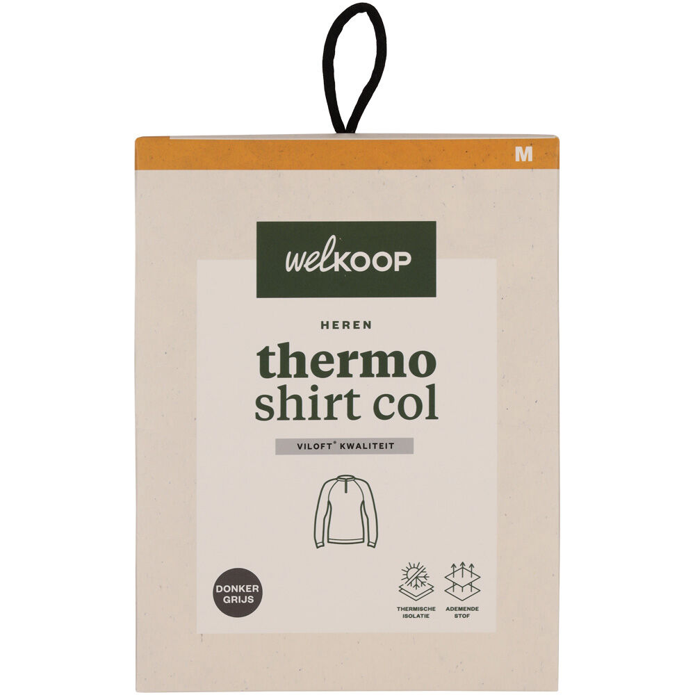 Welkoop - Thermoshirt met Col - M - Antraciet