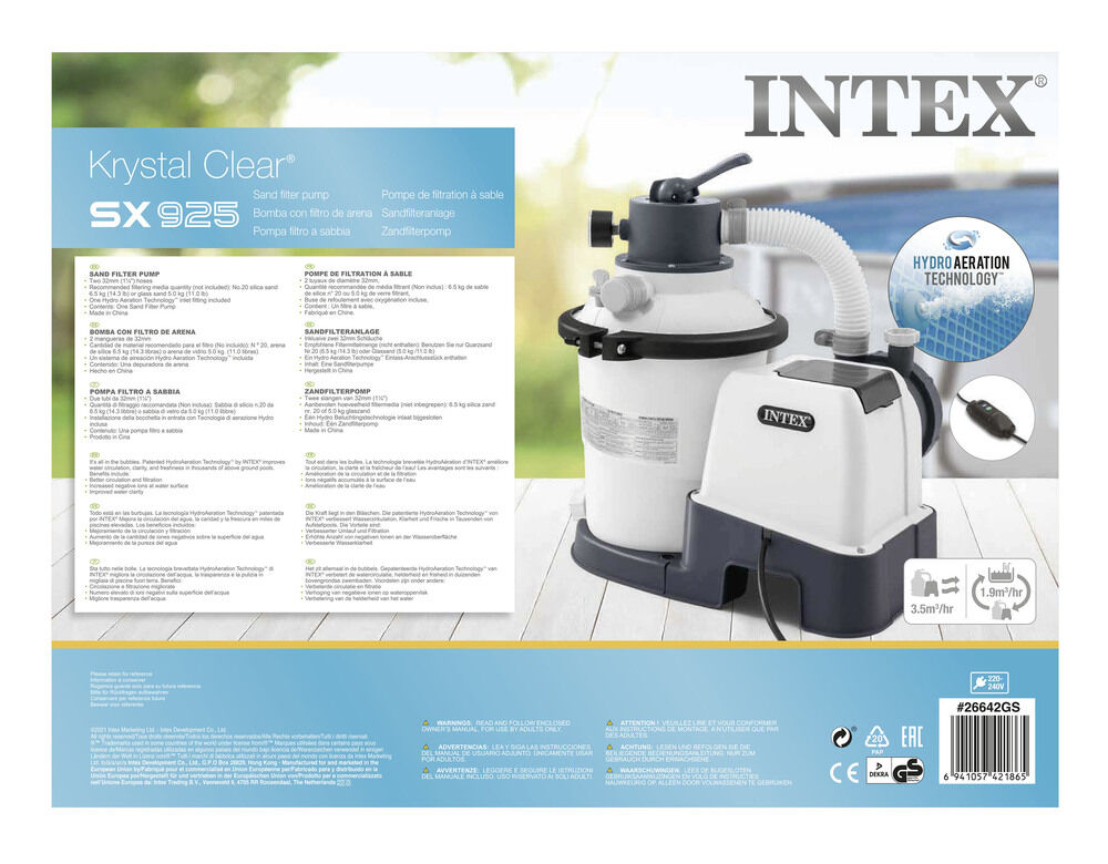 Intex SX925 - Zandfilterpomp - Kunststof - 35x36x45 cm