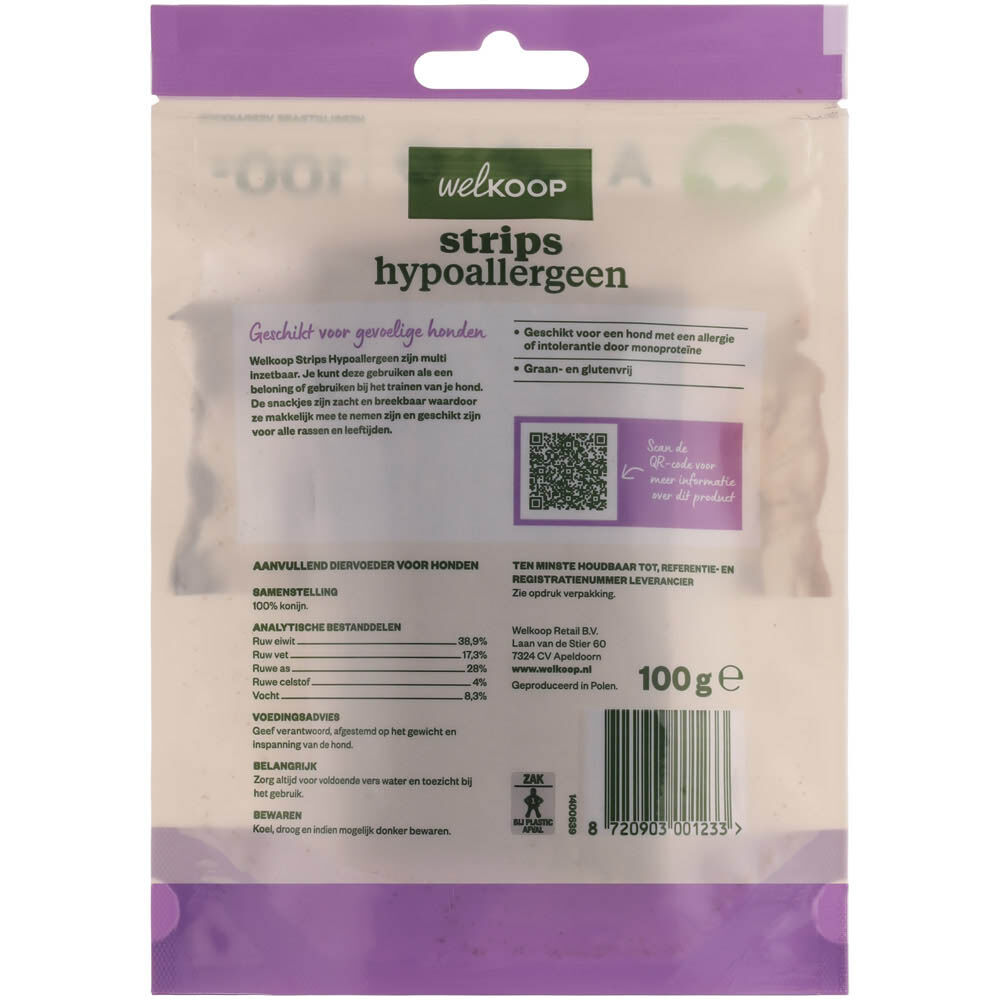 Welkoop - Strips Hypoallergeen - 20.00 cm - 100.00 - 14.00 cm - konijn - 2.00 cm