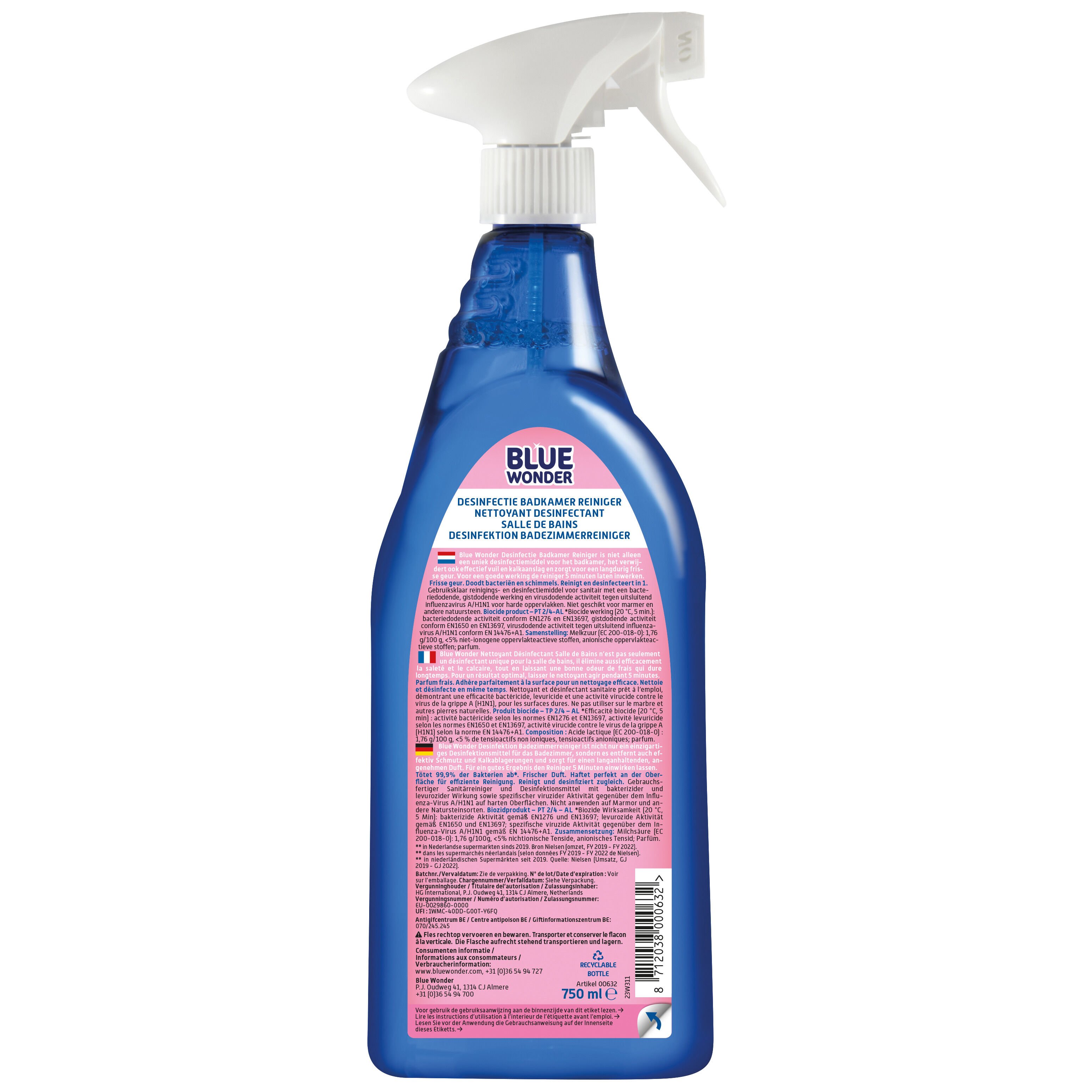 Blue Wonder Badkamer reiniger - Reinigingsmiddel - 750 - 9.4 cm