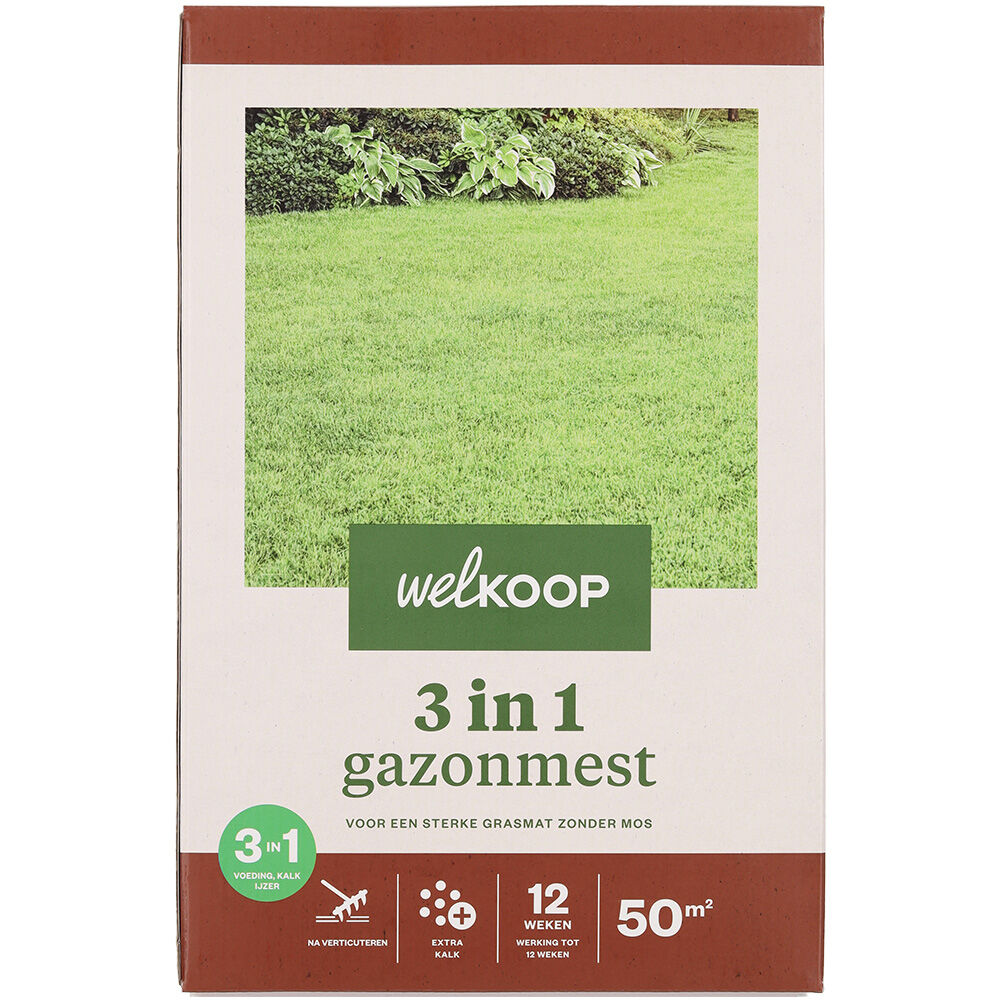 Welkoop - 3 in 1 Gazonmest - 50 m² - 2 kg Welkoop - 3 in 1 Gazonmest - 50 m² - 2 kg