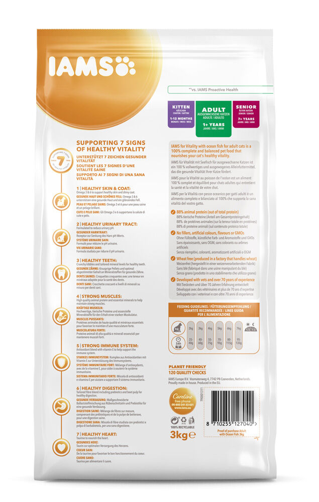 Iams Adult - Kattenvoer - 3 - vis, kip