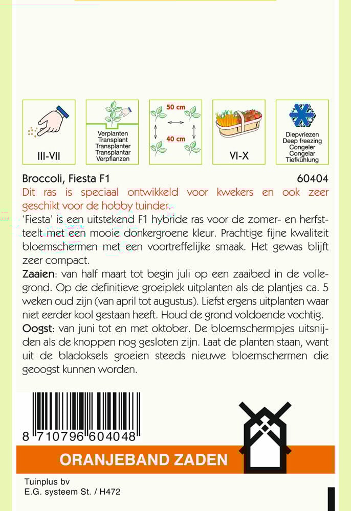 Oranjeband zaden Broccoli Fiesta F1 - Groentezaden