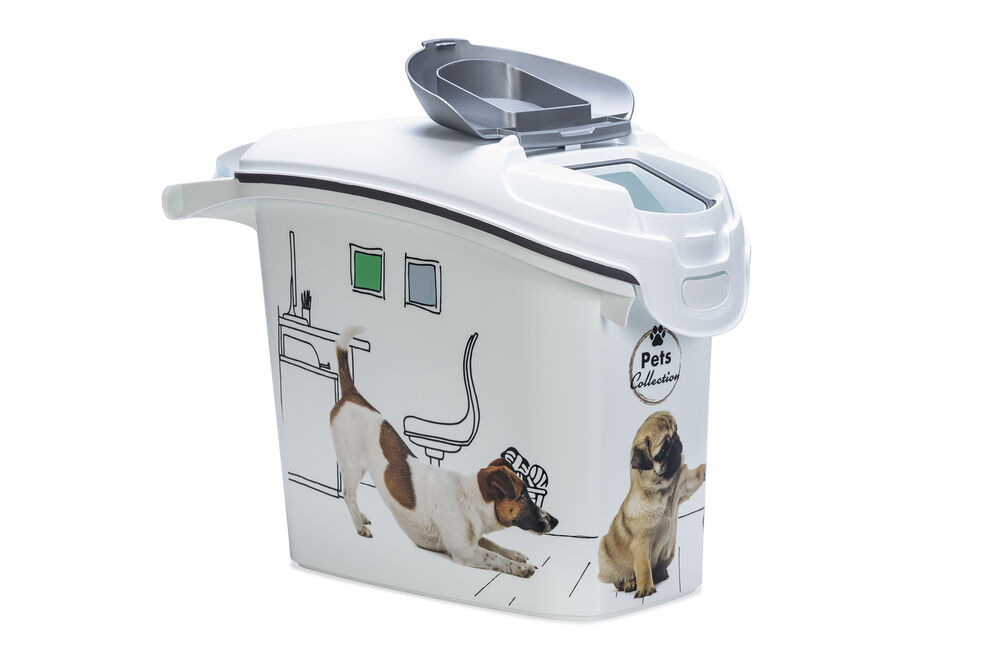 Curver Hond - Voercontainer - 15.00 l - 36.00 cm - Wit Grijs - 51.00 cm - 23.00 cm