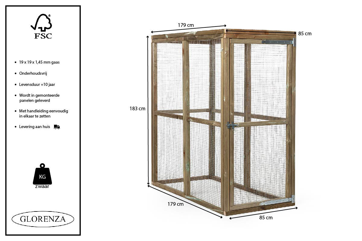 Glorenza - Ren - 183.00 cm - Naturel - 179.00 cm - 85.00 cm