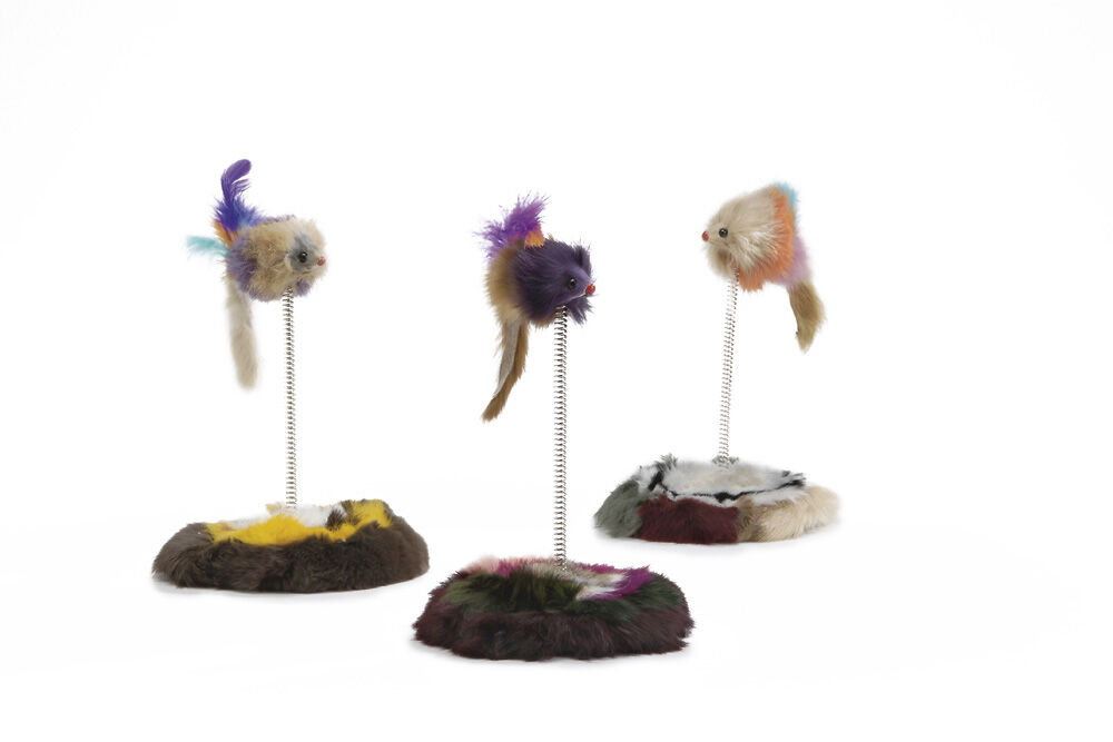 Beeztees Pluche Muis op Springveer - Kattenspeeltje Beeztees Pluche Muis op Springveer - Kattenspeeltje