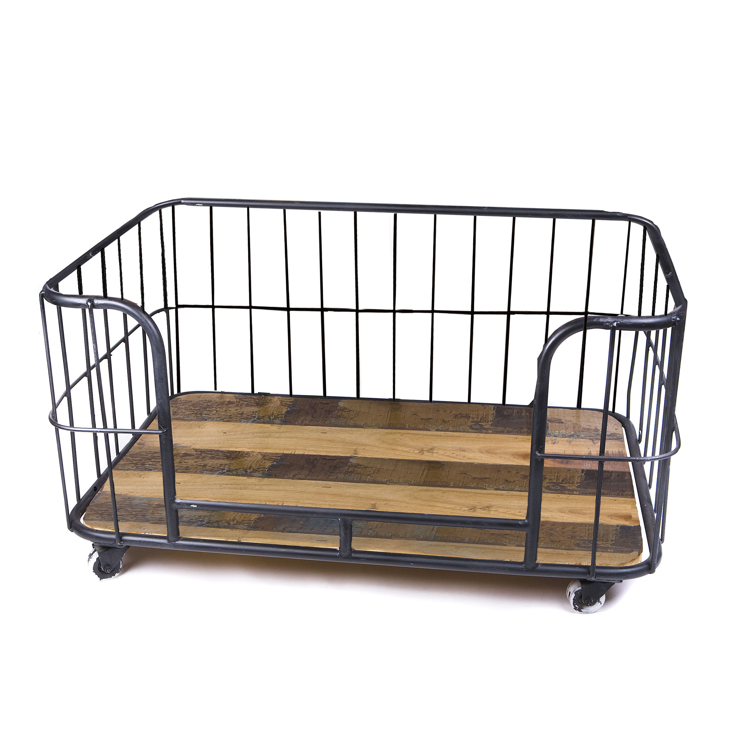 Lex & Max Metal Wire Basket  - Divan - Hondenbench meubel - Zwart - 56x120x81 cm