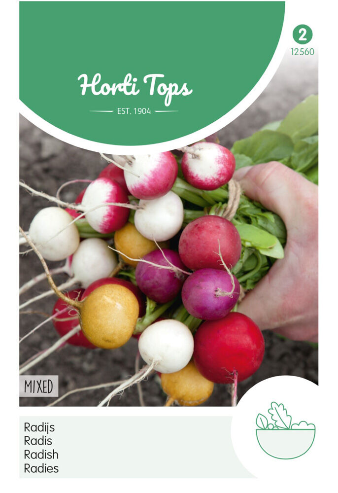 Hortitops Radijs Raphanus sativus Ronde Gemengd - Groentezaden Hortitops Radijs Raphanus sativus Ronde Gemengd - Groentezaden