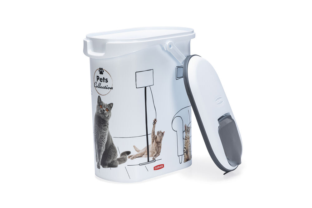 Curver Kat - Voercontainer - 10 l - Wit - 34x19x2 cm