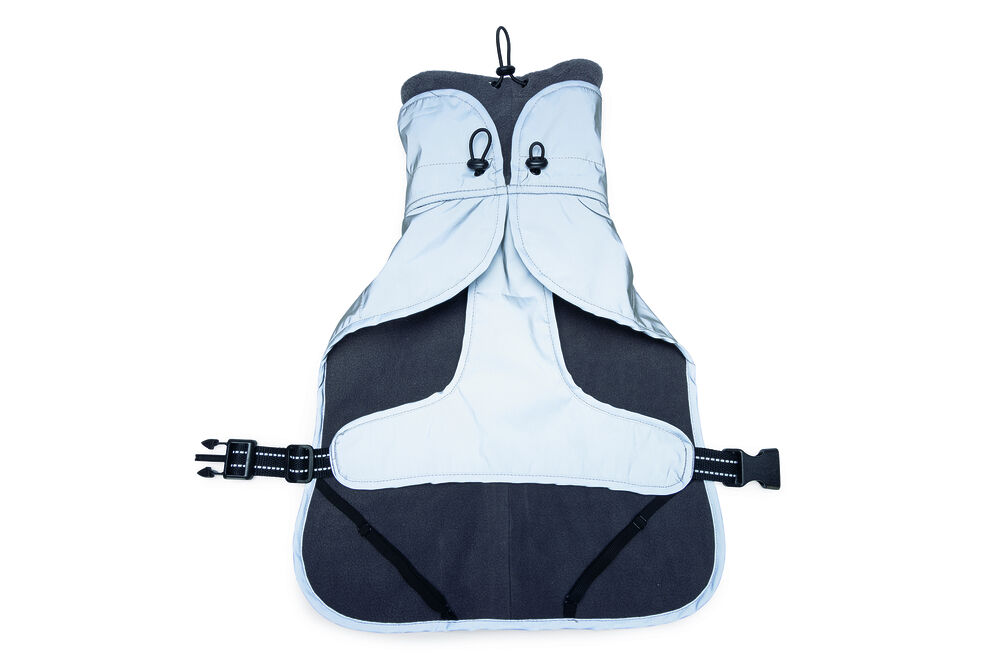 Beeztees Caro reflecterend - Honden regenjas - grijs - 24 cm - XS