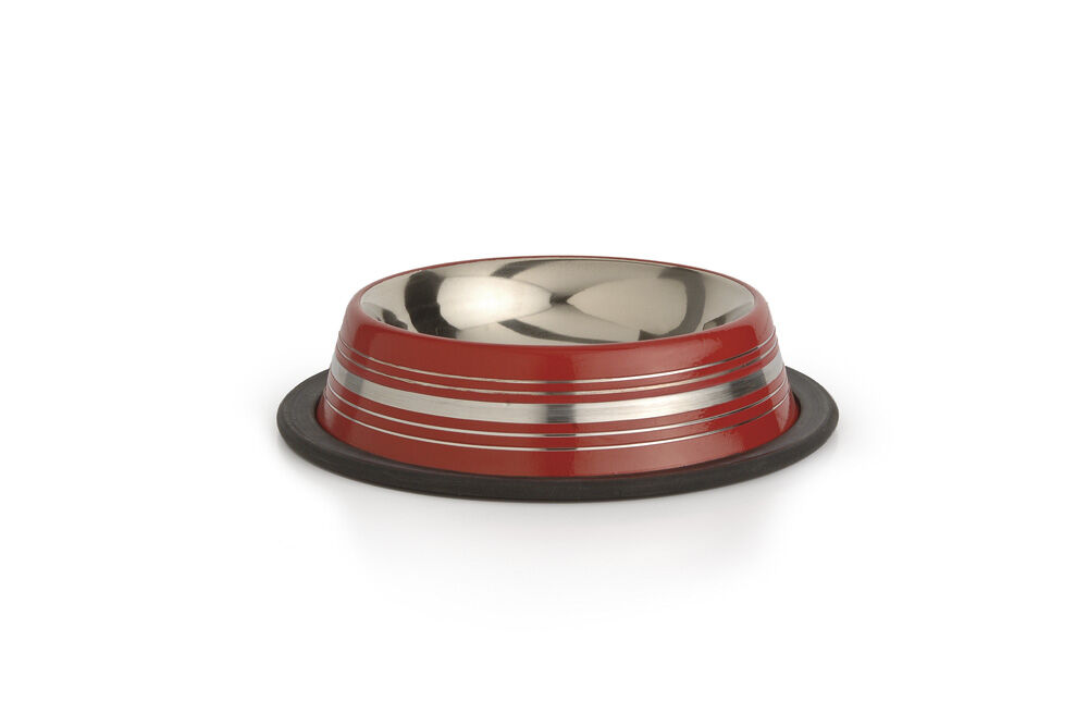 Beeztees Stripes - Voerbak - Rood - 11 cm Beeztees Stripes - Voerbak - Rood - 11 cm