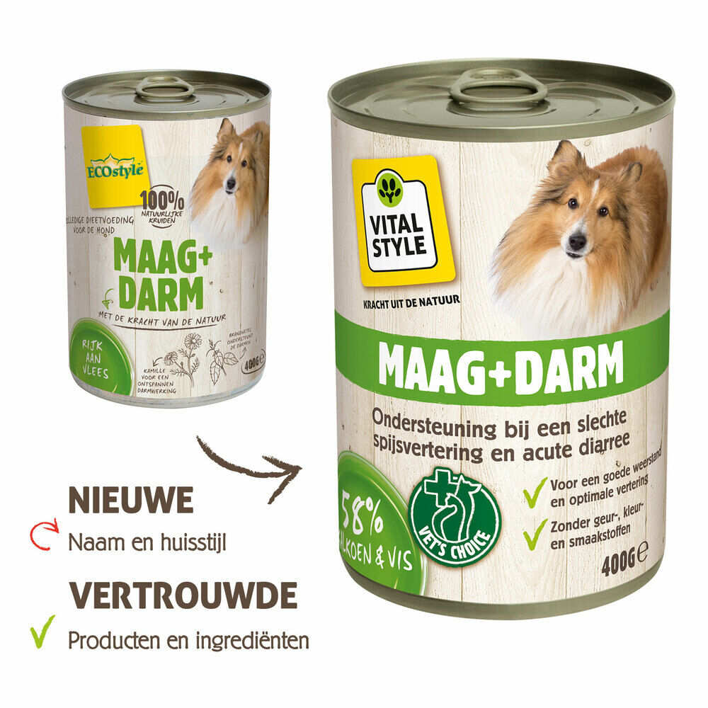 VITALstyle Maag + Darm - Hondenvoer - 400 - vis, kalkoen