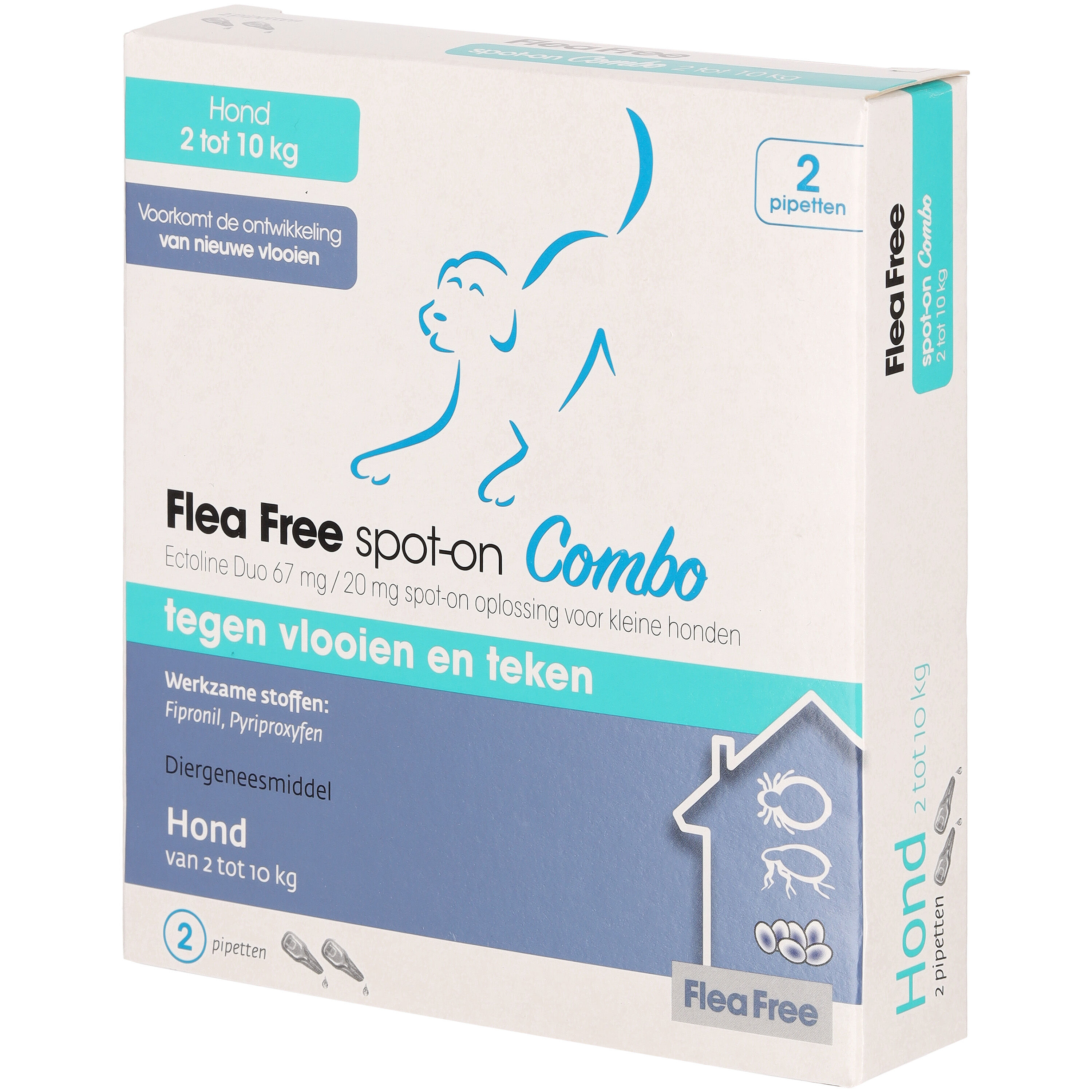 Flea Free Spot-On Combo - Pipetten - Anti vlooien en teken Hond - S